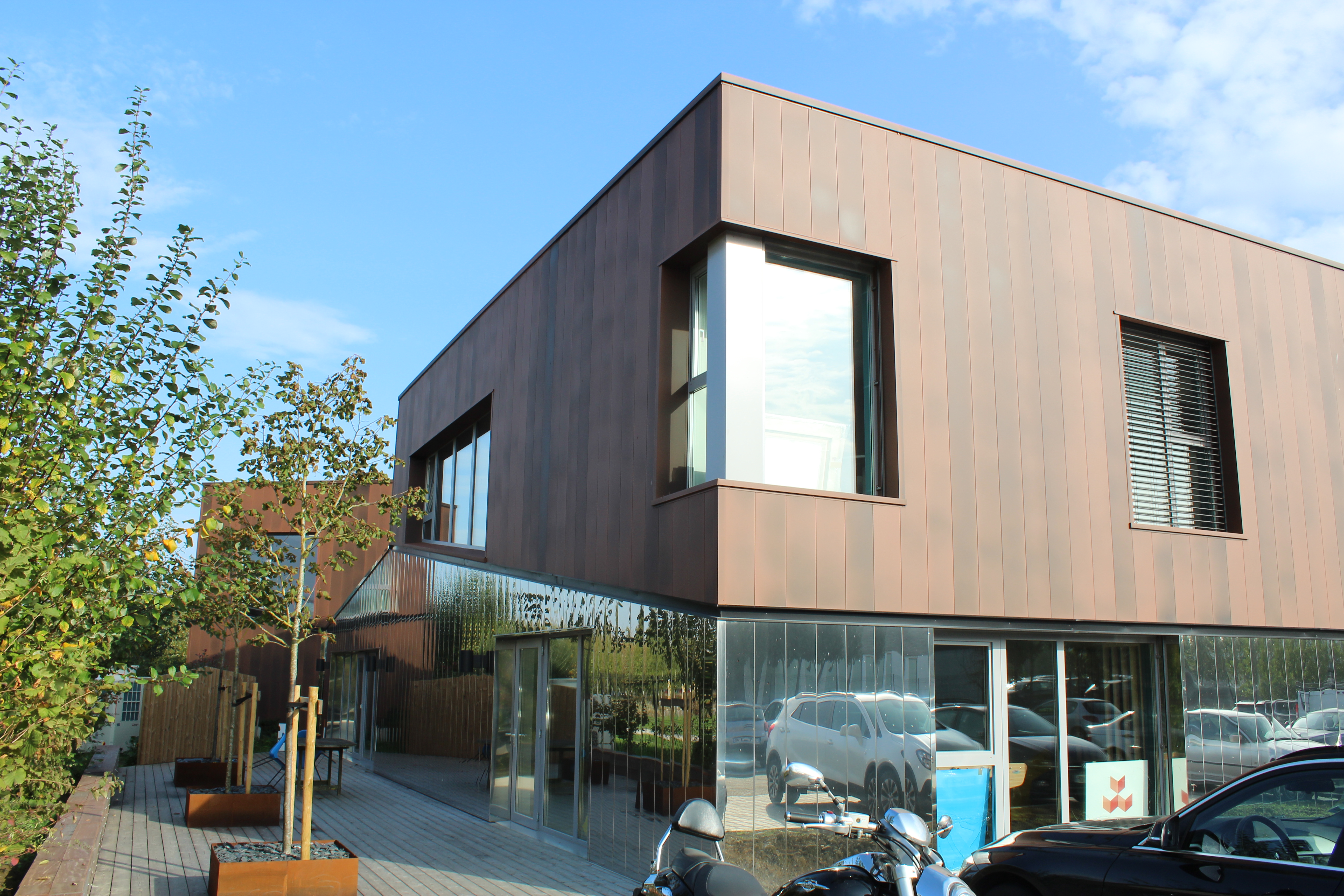 Façade arrière de l'extension du bâtiment